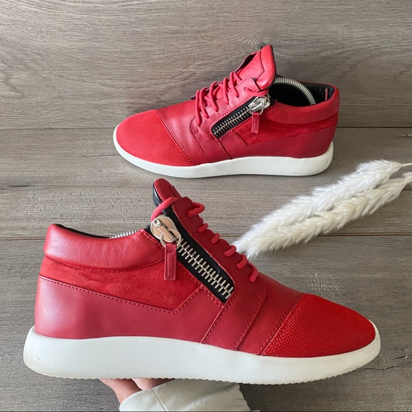 Giuseppe Zanotti Other - Giuseppe Zanotti Red Zip Up Sneakers